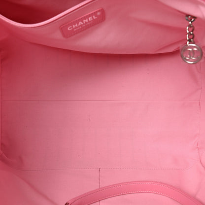 Chanel Canvas Calfskin Striped Large Deauville Tote Pink Blue 6 of 10