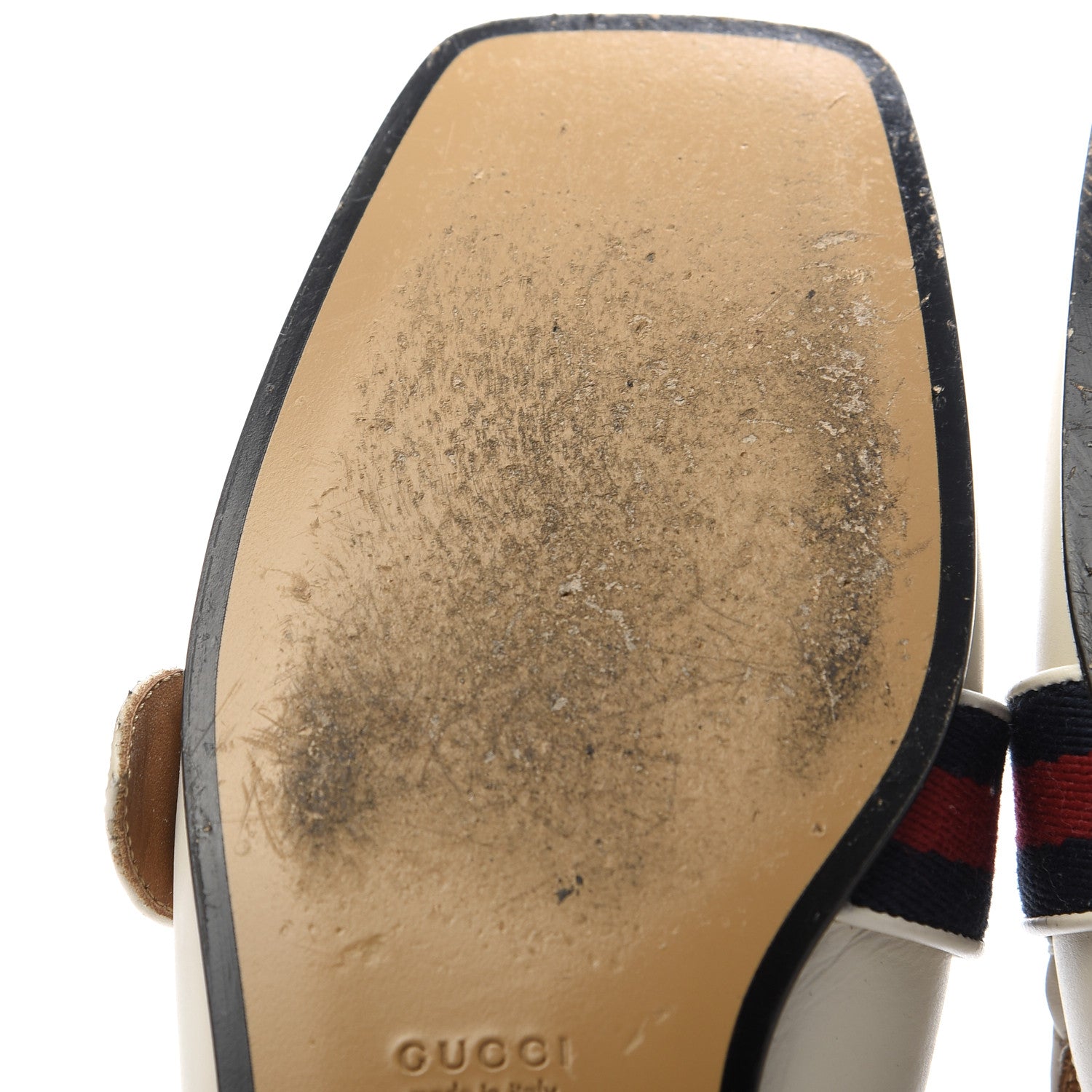 Gucci Calfskin Web Womens Peyton GG Slippers 35 Mystic White 8 of 11