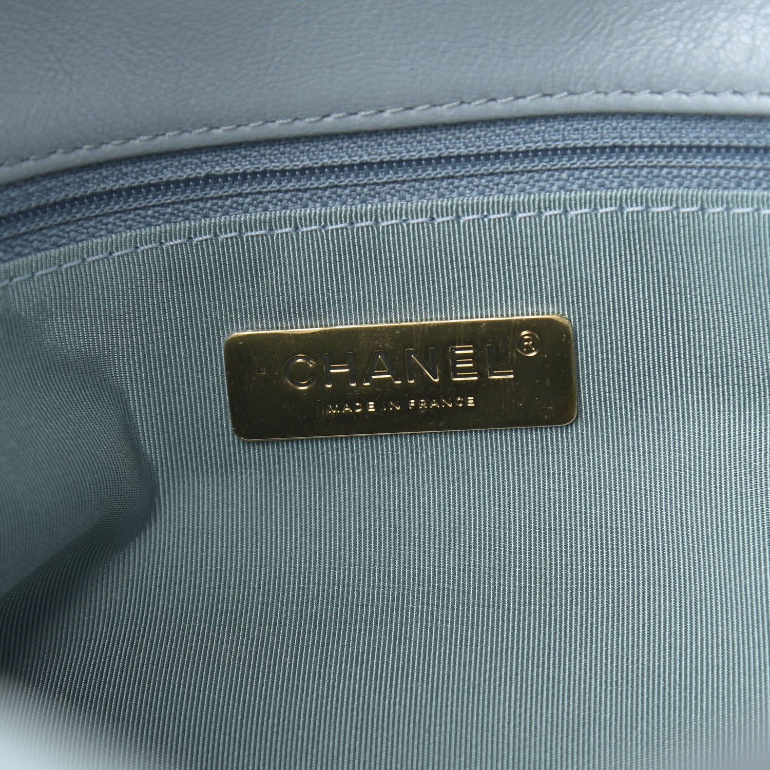 Chanel Goatskin Quilted Large 19 Flap Blue 6 of 11