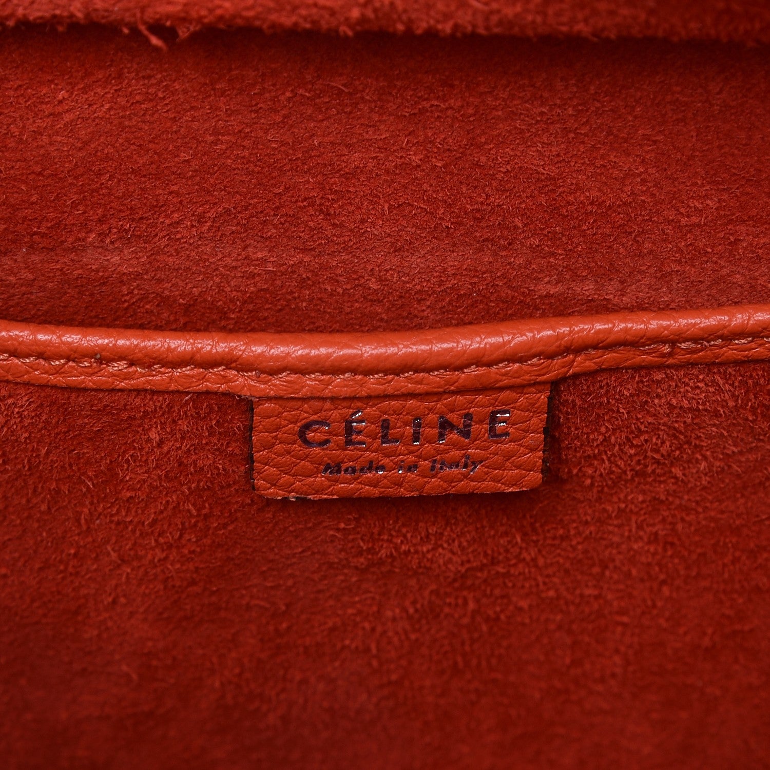 Celine Drummed Calfskin Nano Luggage Vermillion 8 of 9