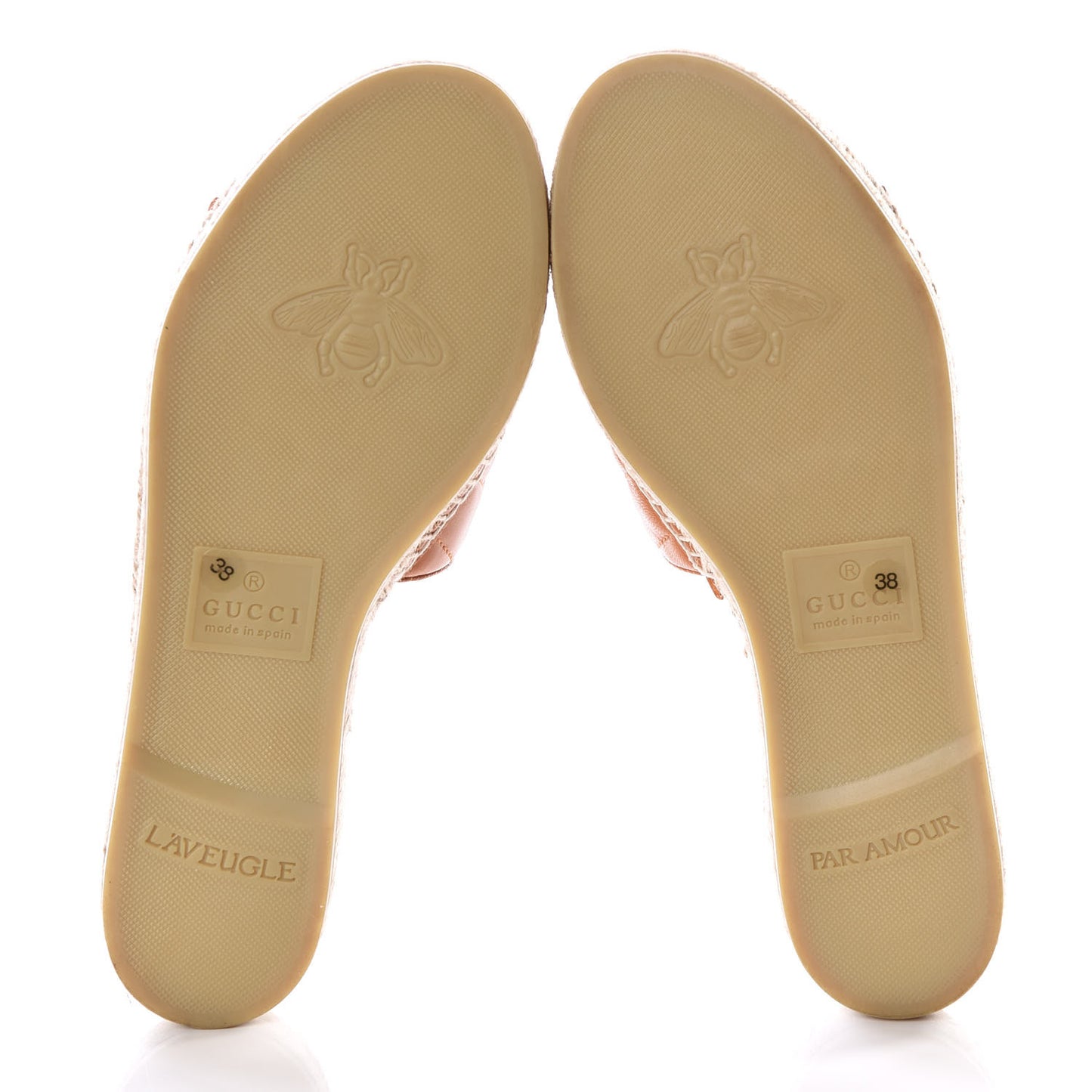 Nappa Matelasse GG Marmont Espadrille Slide Sandals 38 Cognac