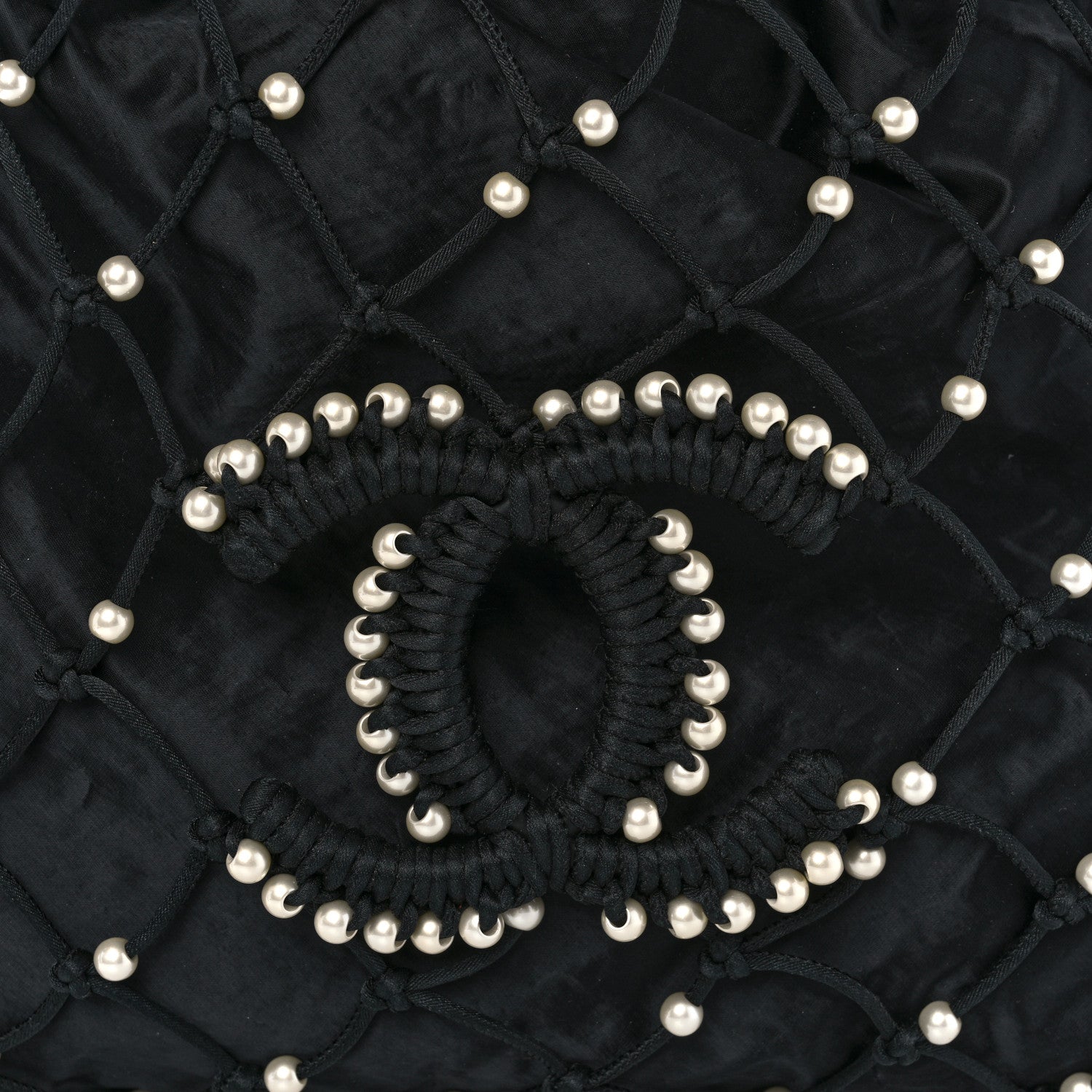 Chanel Nylon Pearl Coco Beach Net Tote Black 8 of 11