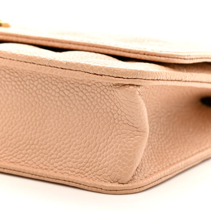 Chanel Caviar Quilted Boy Wallet On Chain WOC Light Beige 11 of 13