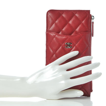 Chanel Caviar Quilted Classic Flat Wallet Pouch Pink 2 of 8