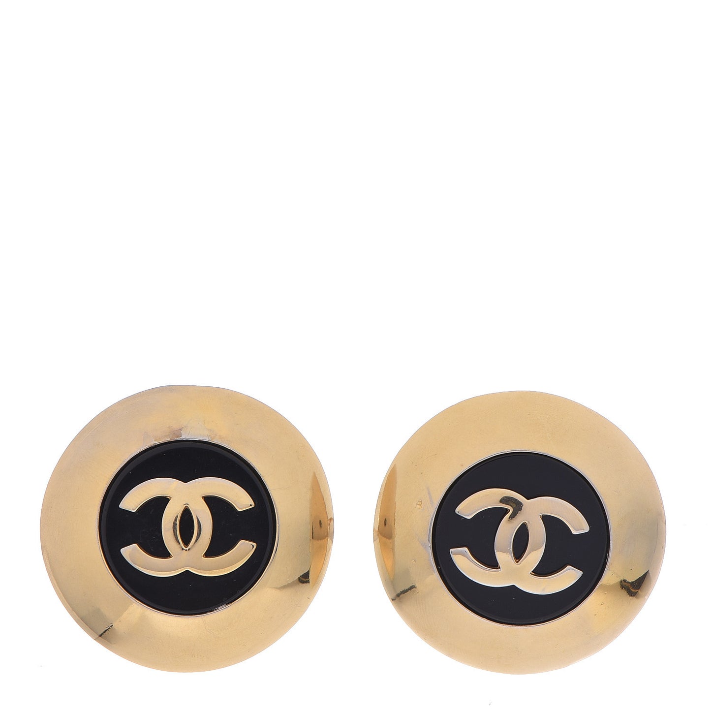 CC Clip On Earrings Black Gold
