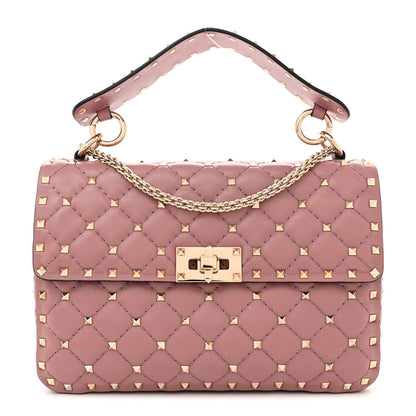 Valentino Garavani Lambskin Medium Rockstud Spike Shoulder Bag Antique Rose 1 of 11