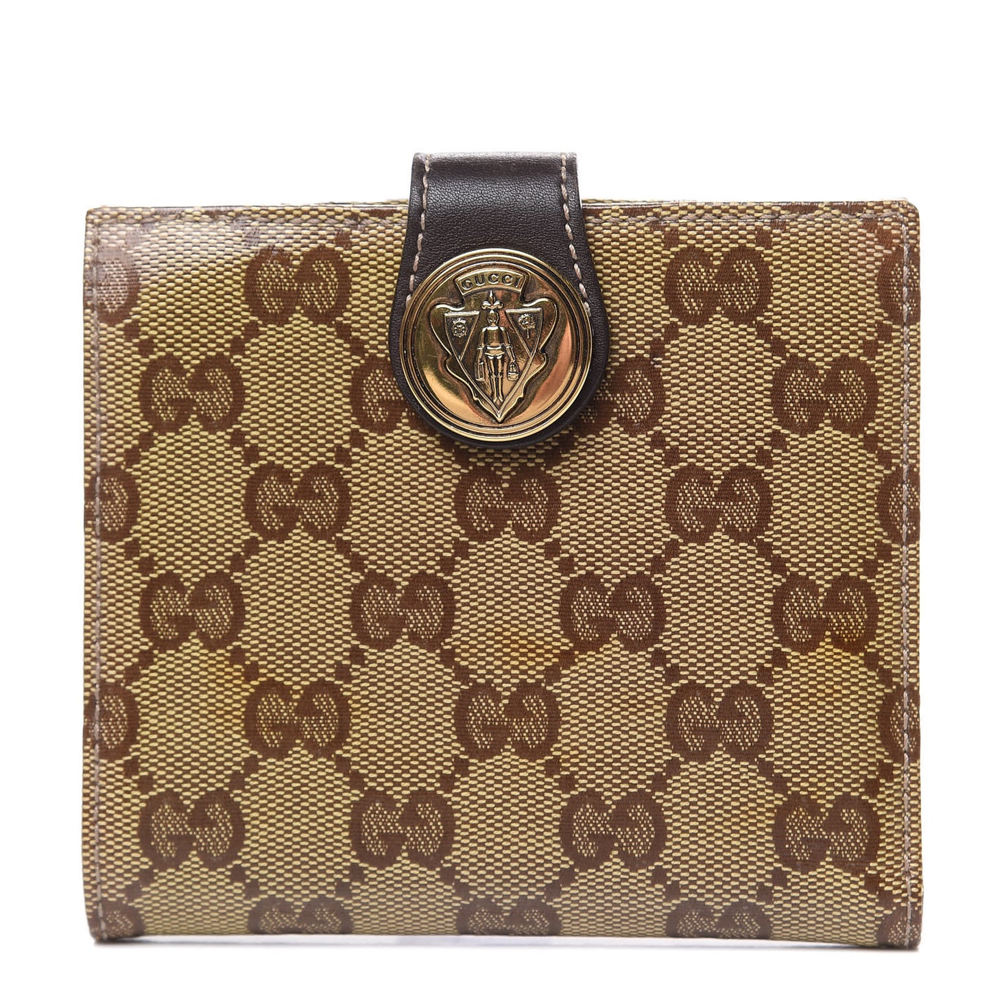 Crystal Monogram Hysteria French Wallet Dark Brown