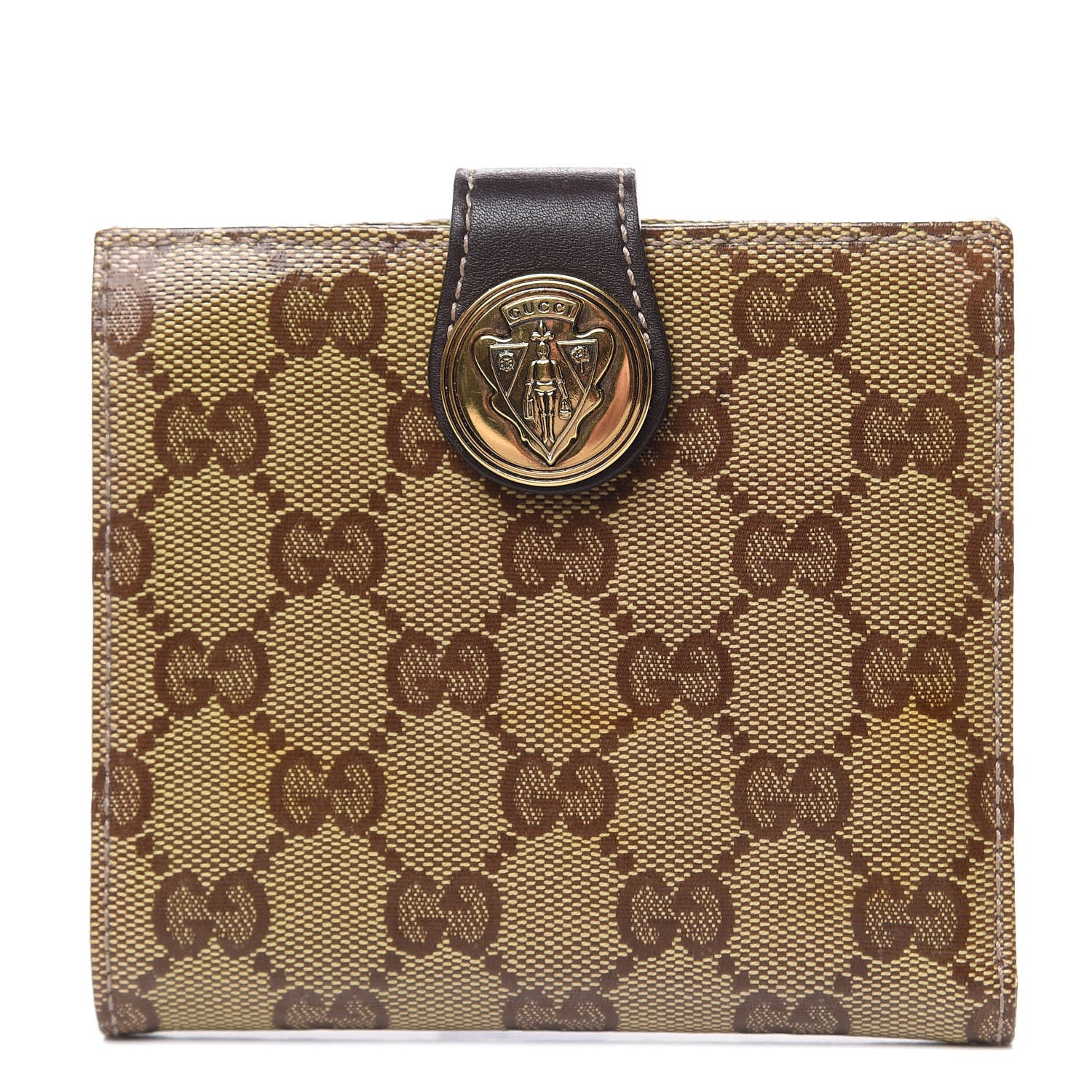 Gucci Crystal Monogram Hysteria French Wallet Dark Brown 1 of 11