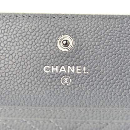 Chanel Caviar Chevron Quilted Boy Flap Card Holder Grey 6 of 9