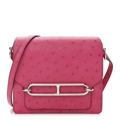 Hermes Ostrich Mini Sac Roulis Rose Pourpre 1 of 10