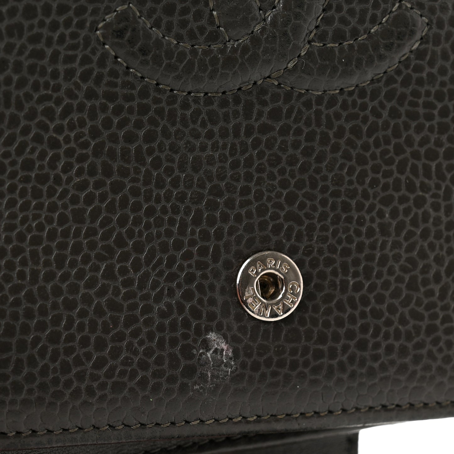 Caviar Timeless CC Zipped Pocket Wallet Grey