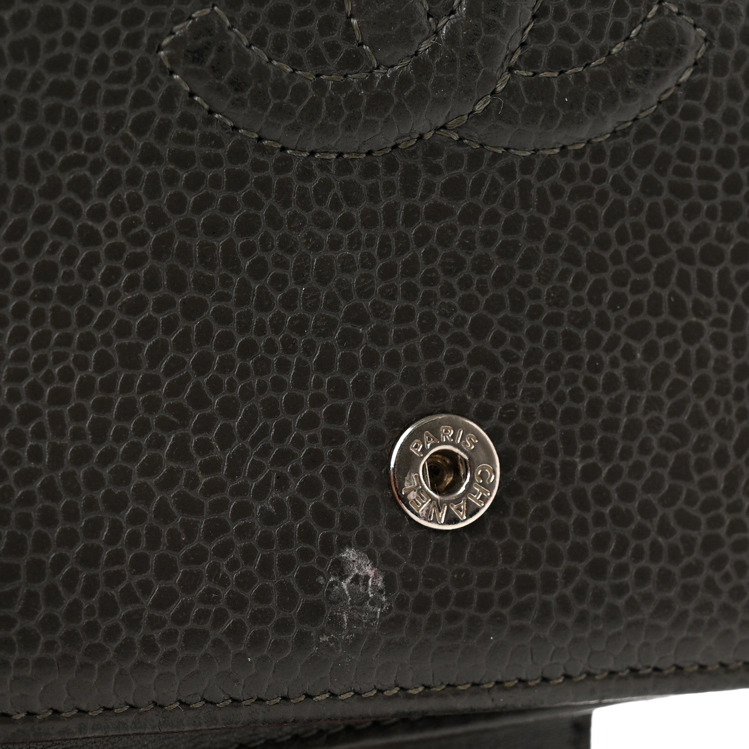 Chanel Caviar Timeless CC Zipped Pocket Wallet Grey 9 of 11