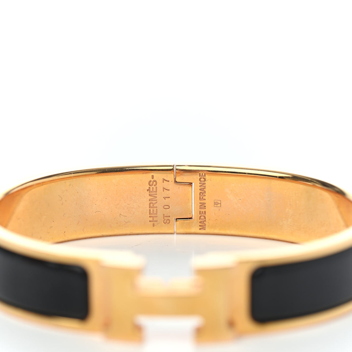 Enamel Narrow Clic Clac H Bracelet PM Black
