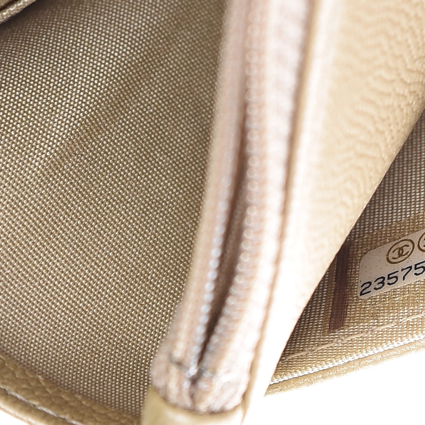 Metallic Caviar Quilted Boy Wallet On Chain WOC Light Gold