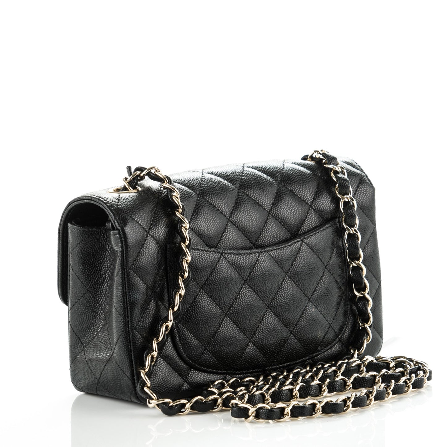 Caviar Quilted Mini Rectangular Flap Black