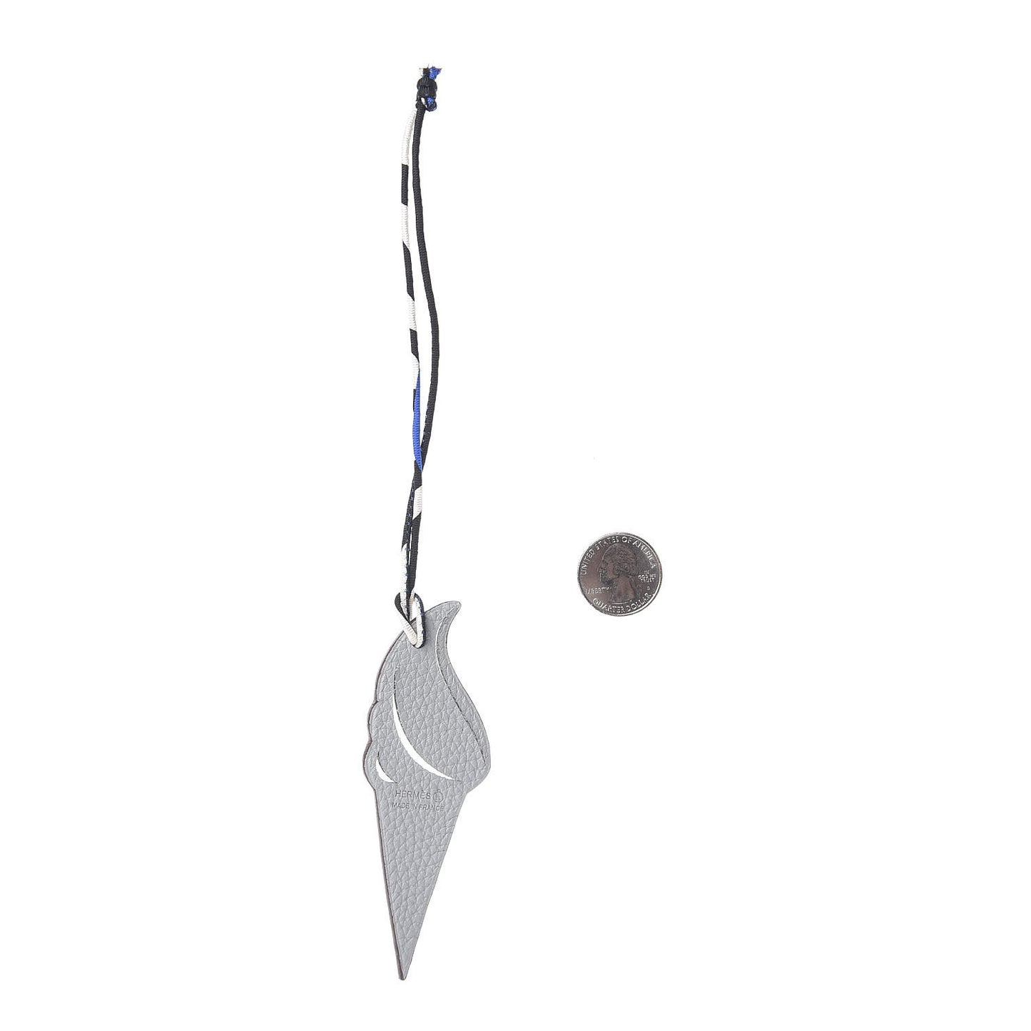 Epsom Togo Petit H Ice Cream Bag Charm Black Gris Mouette