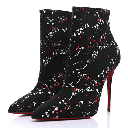 Christian Louboutin Toile Splash So Kate Booty 100 Ankle Boots 39 Black 3 of 7