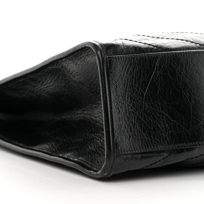 Saint Laurent Crinkled Calfskin Matelasse Monogram Large Niki Shopper Tote Black 9 of 13