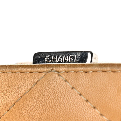 Chanel Calfskin Quilted Cambon Bi-Fold Wallet Beige Black 10 of 16