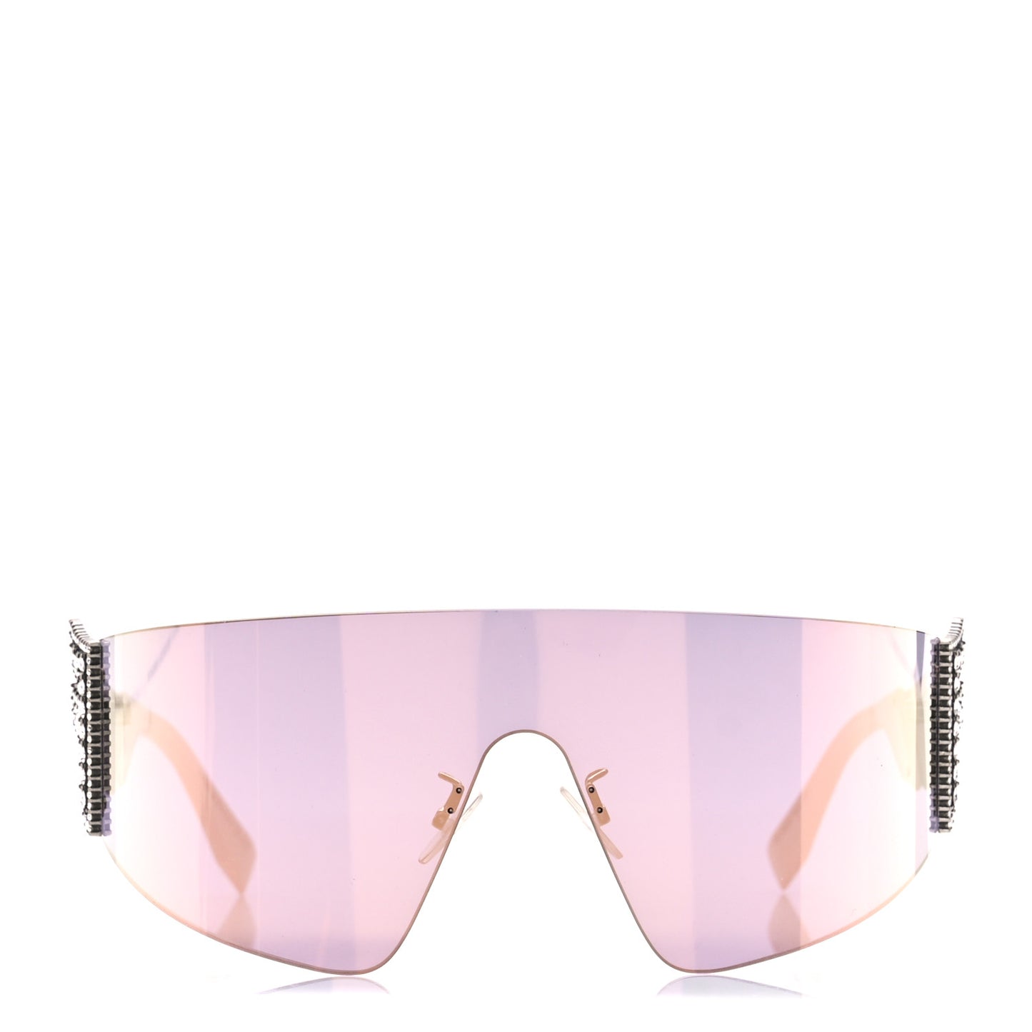 Mirrored Crystal Embellished FFreedom Shield Sunglasses FF 0382/S Pink