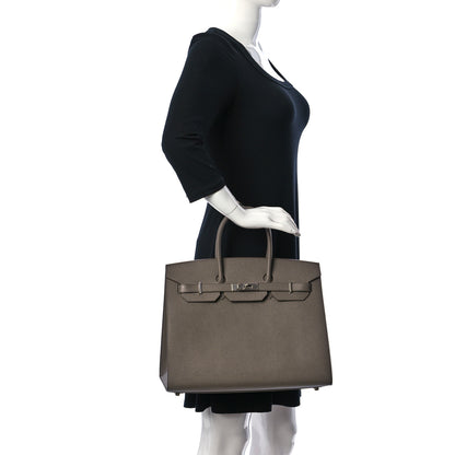 Hermes Epsom Birkin Sellier 35 Etain 2 of 11
