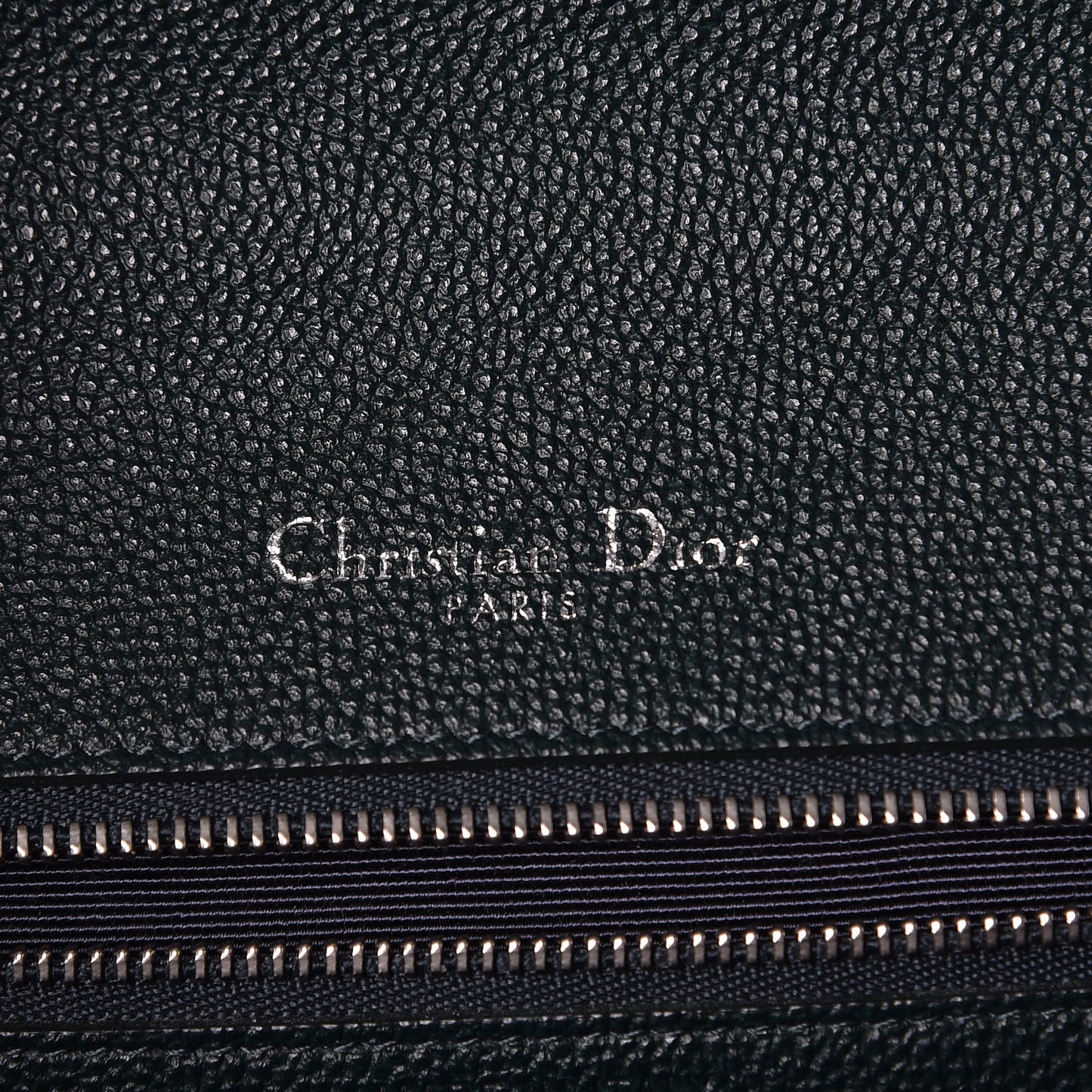 Grained Calfskin Large Diorama Flap Bag Green