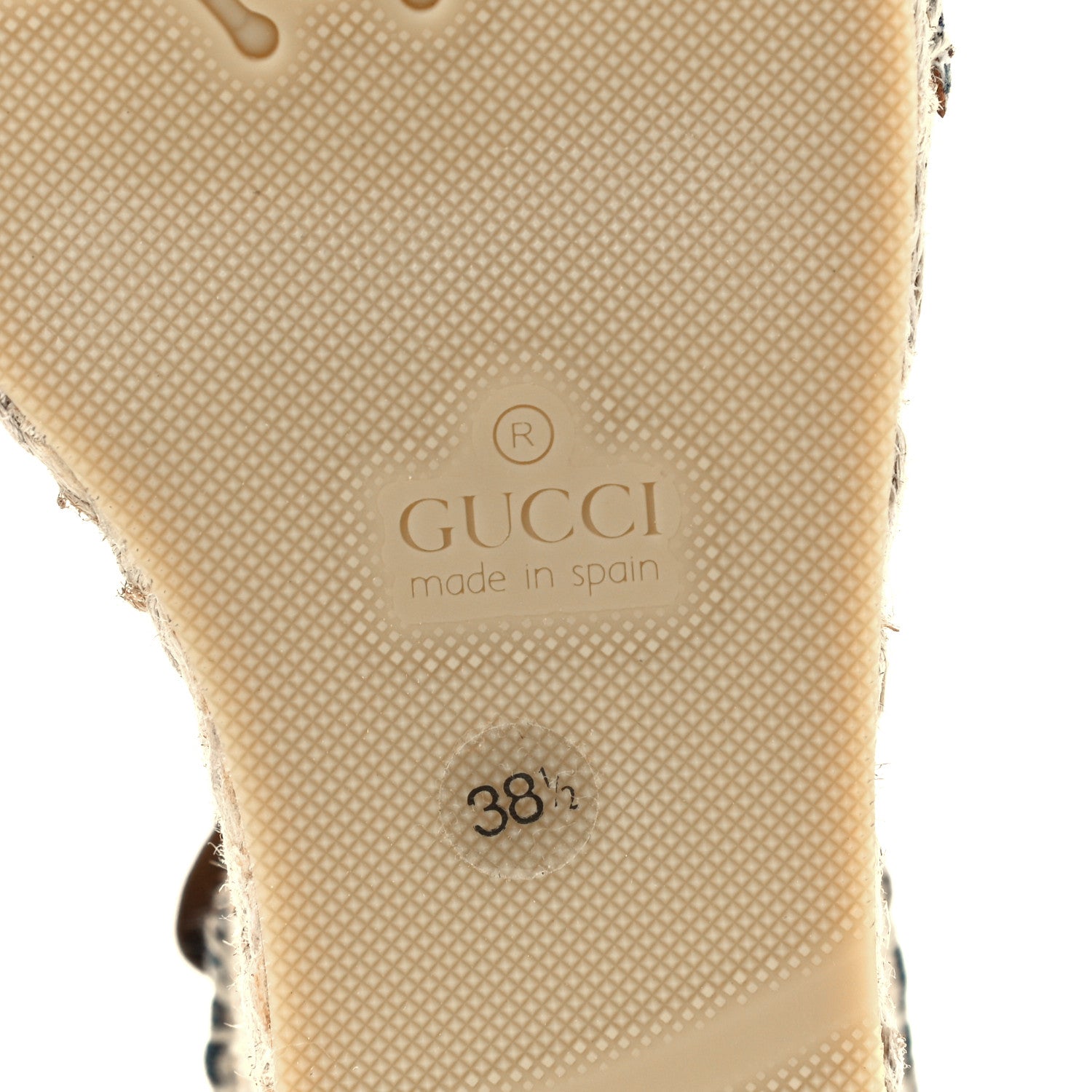 Gucci Denim GG Monogram Ankle Wrap Platform Espadrille Wedges 38.5 Blue Tea Cuir 8 of 14