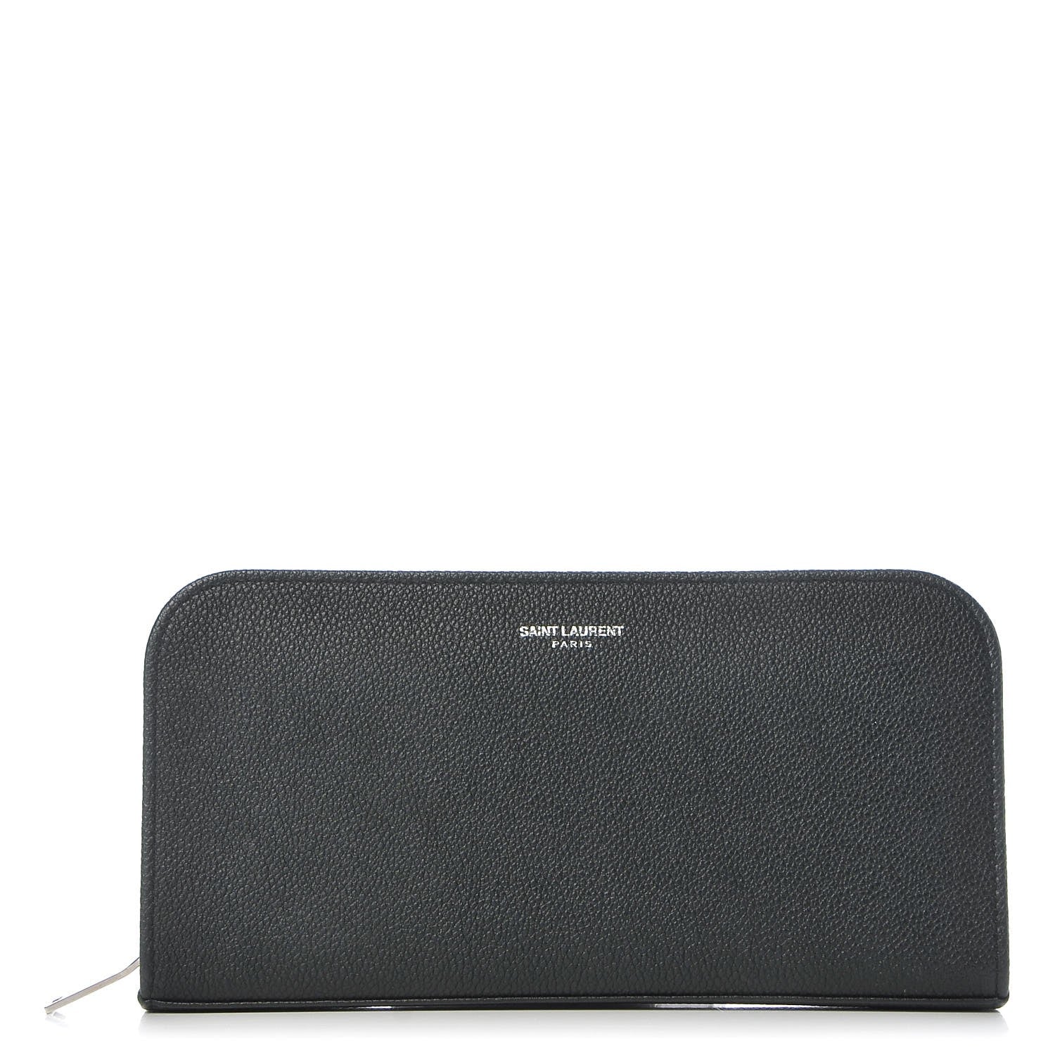 Saint Laurent Grained Calfskin Classic Zip Around Continental Wallet Black 1 of 7