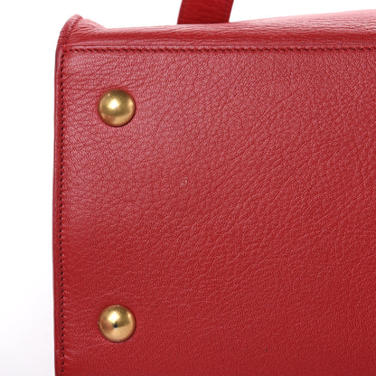 Saint Laurent Calfskin Canvas Small Muse Two Red 8 of 11