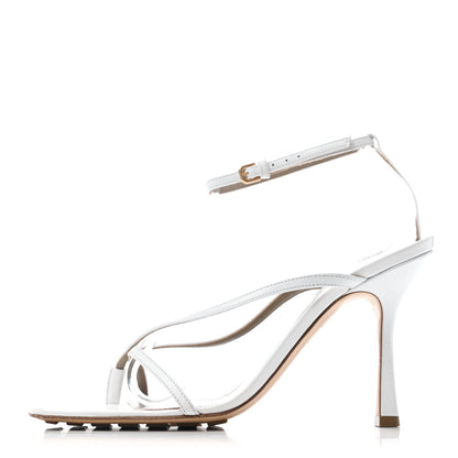 Bottega Veneta Lambskin Stretch Multi Strap 90mm Sandals 40.5 Optic White 1 of 4