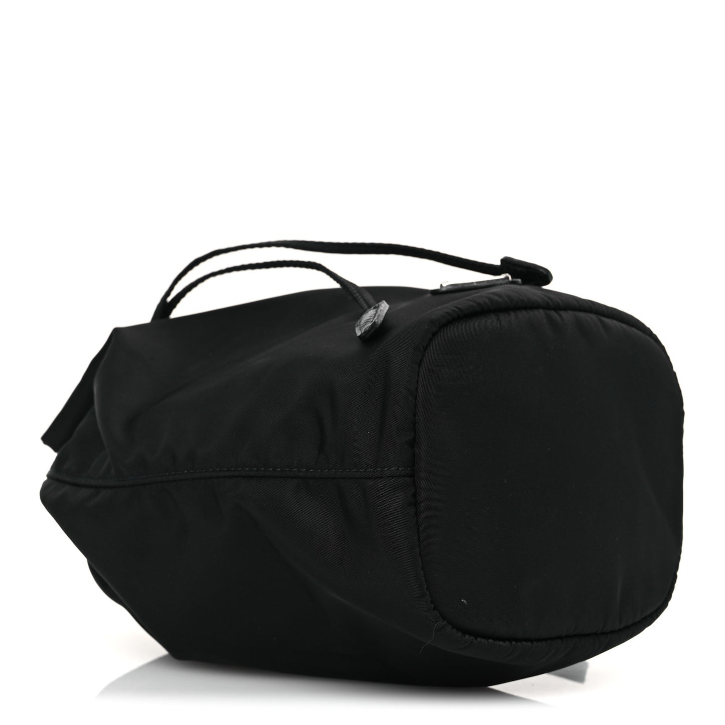 Nylon Vela Drawstring Wristlet Pouch Black