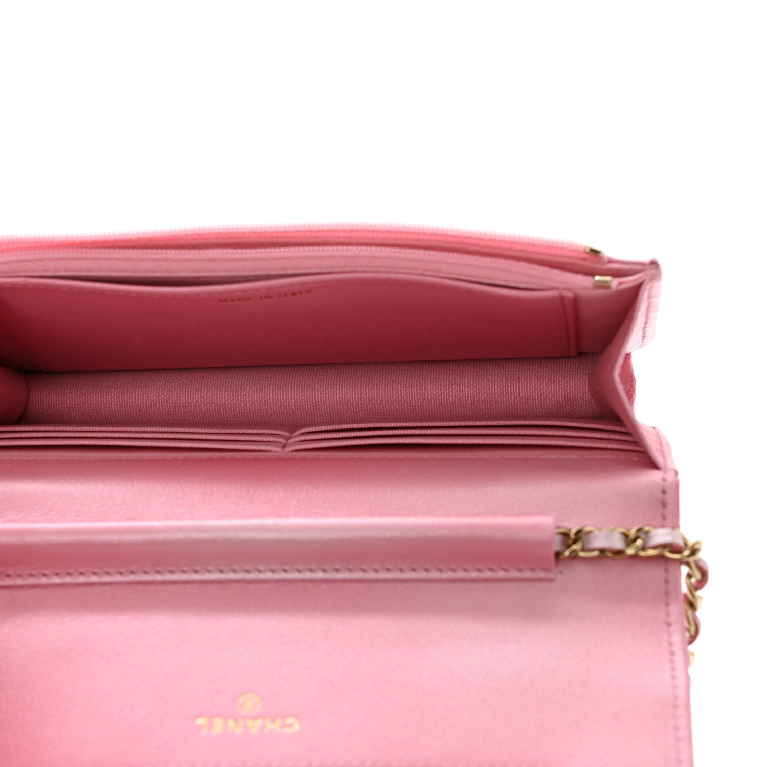 Chanel Cloudy Pearly Goatskin Quilted Wallet On Chain WOC Light Pink 4 of 11