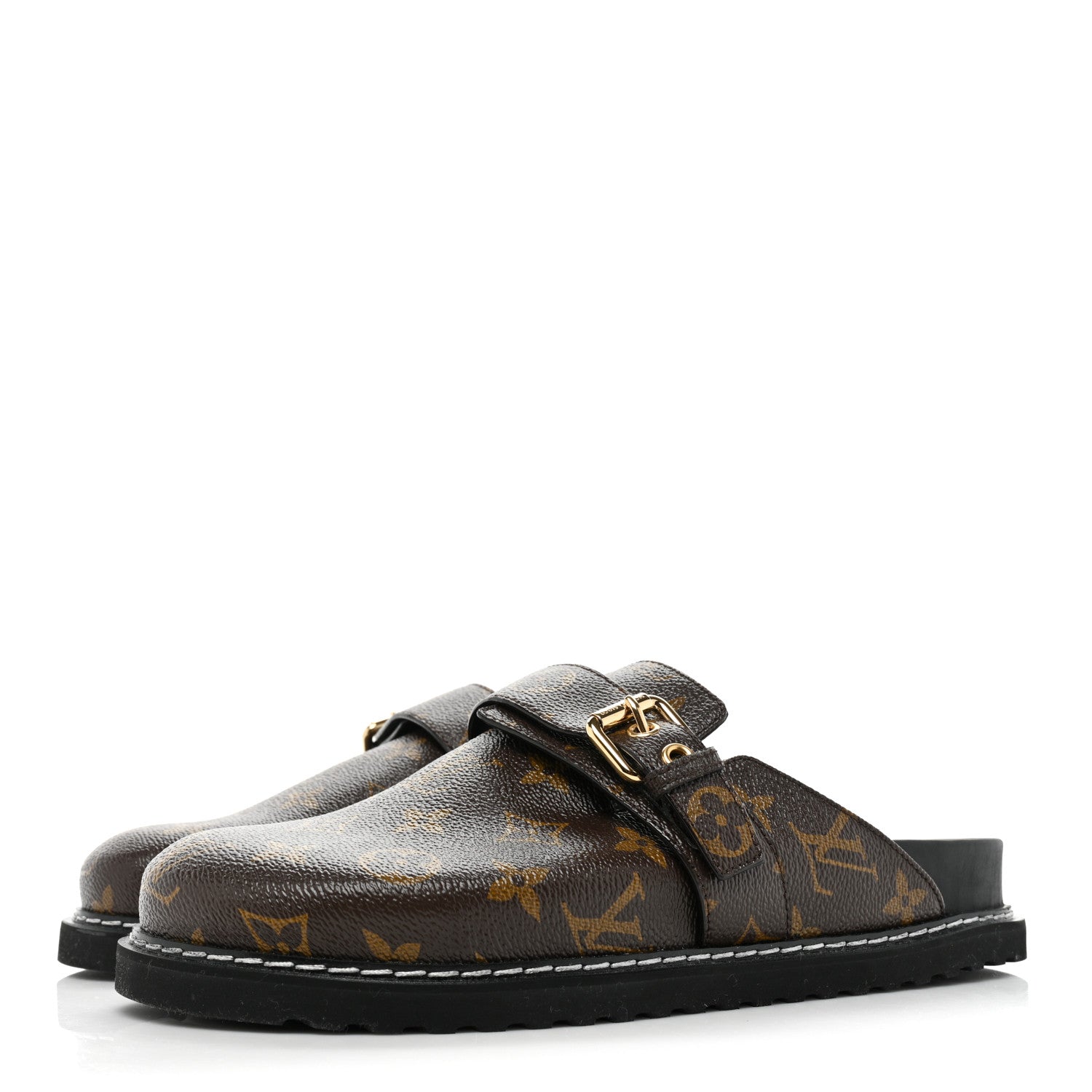 Louis Vuitton Patent Monogram Womens Cosy Flat Comfort Clog Mules 39 Brown 3 of 9