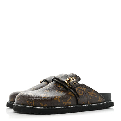 Louis Vuitton Patent Monogram Womens Cosy Flat Comfort Clog Mules 39 Brown 3 of 9