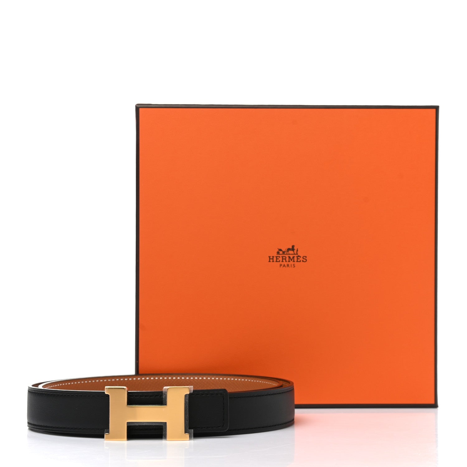 Hermes Swift Epsom 24mm Mini Constance H Belt 85 Black Gold 6 of 6