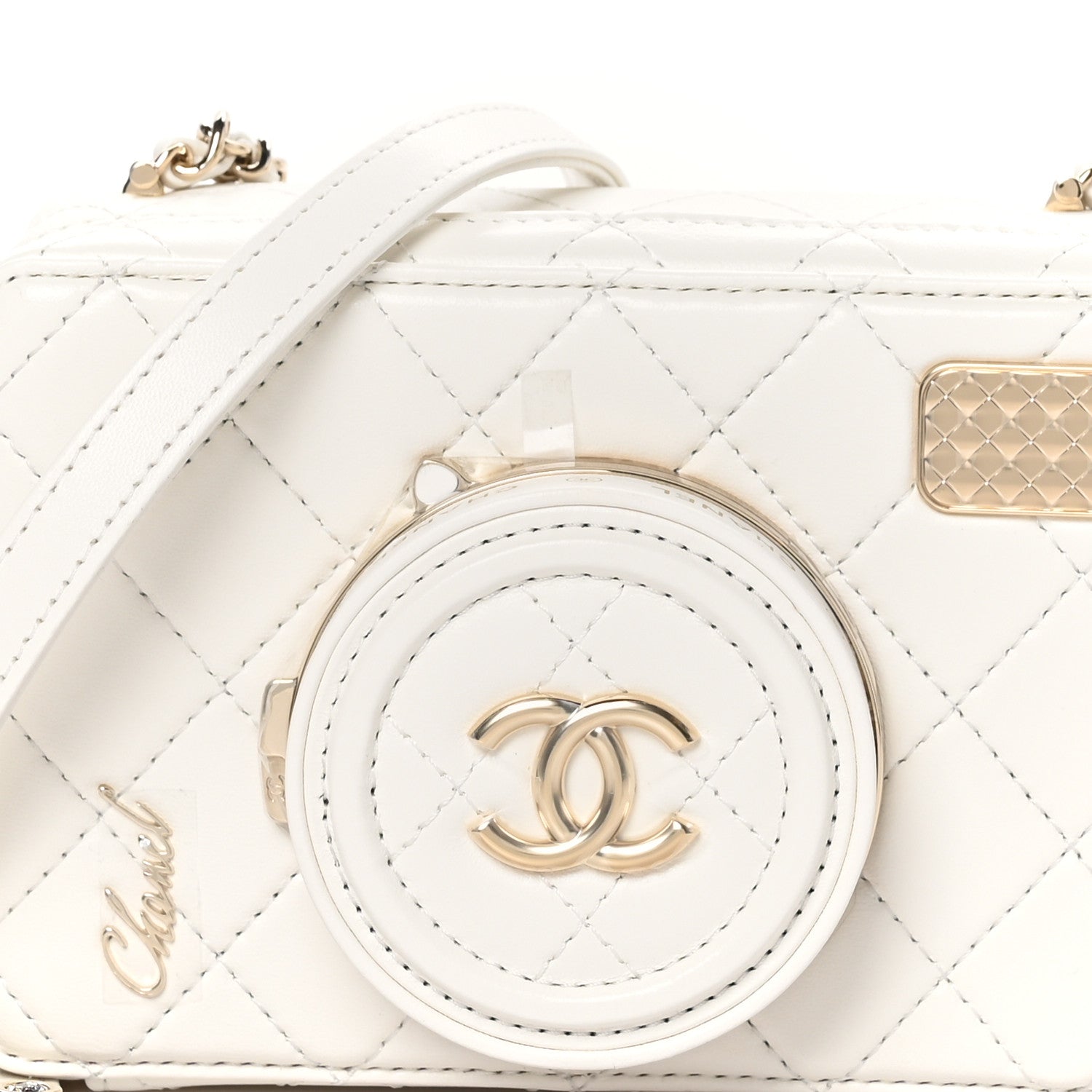 Chanel Lambskin Quilted Coco Click Bag White 9 of 12