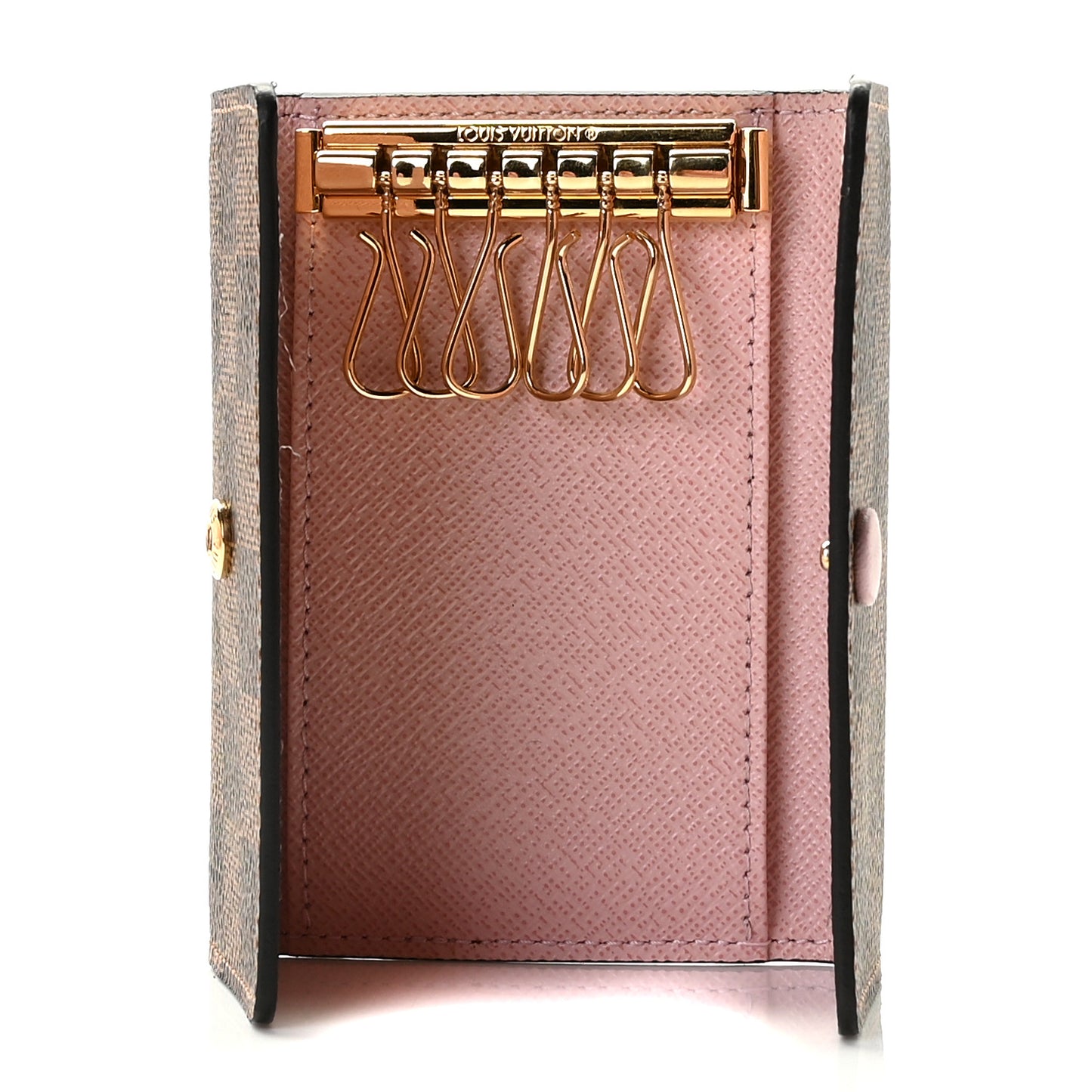 Damier Ebene Multicles 6 Key Holder Rose Ballerine