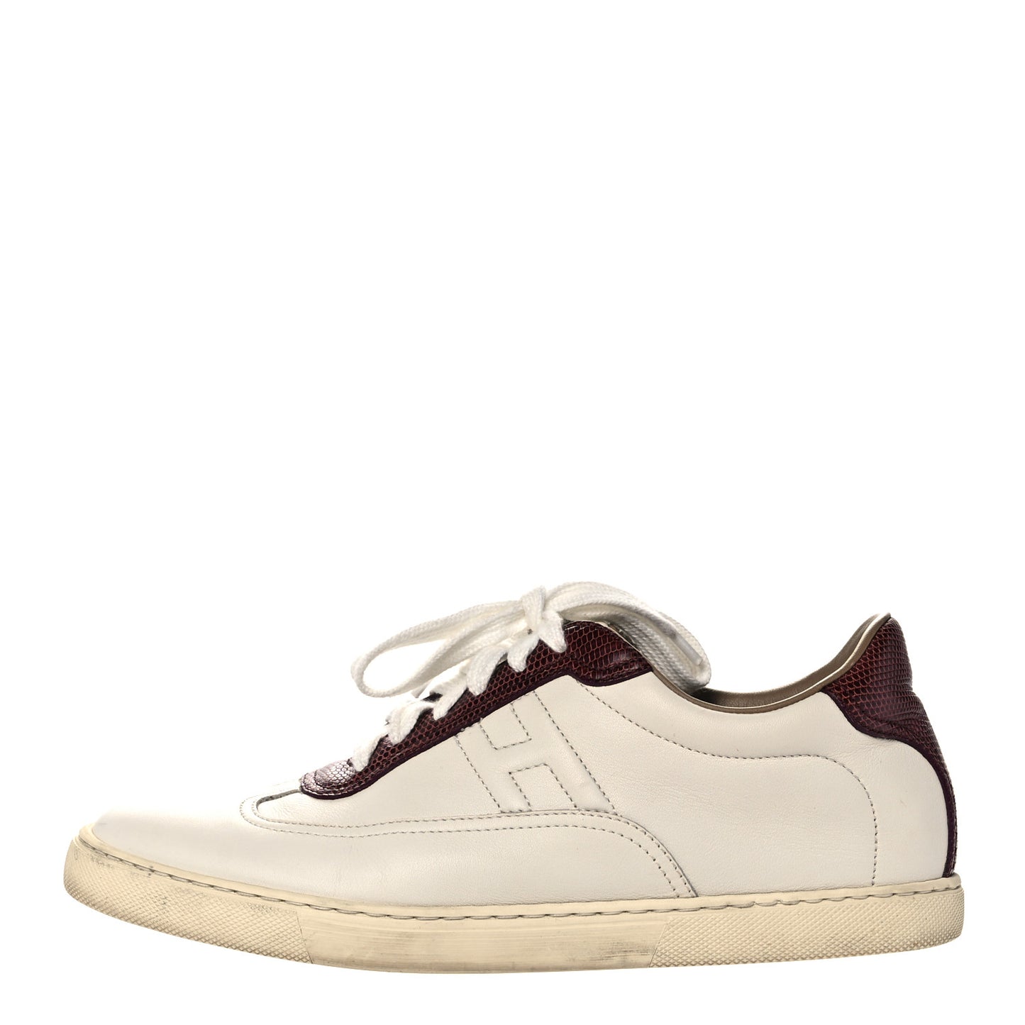 Calfskin Lizard Womens Quicker Sneakers 38 White Bordeaux