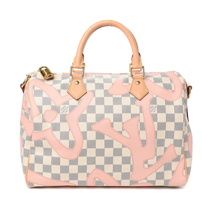 Louis Vuitton Damier Azur Tahitienne Speedy Bandouliere 30 Rose Ballerine 1 of 9