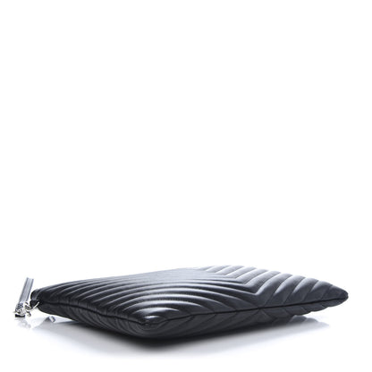 Saint Laurent Calfskin Matelasse Monogram Cassandre Tablet Pouch Black 4 of 10