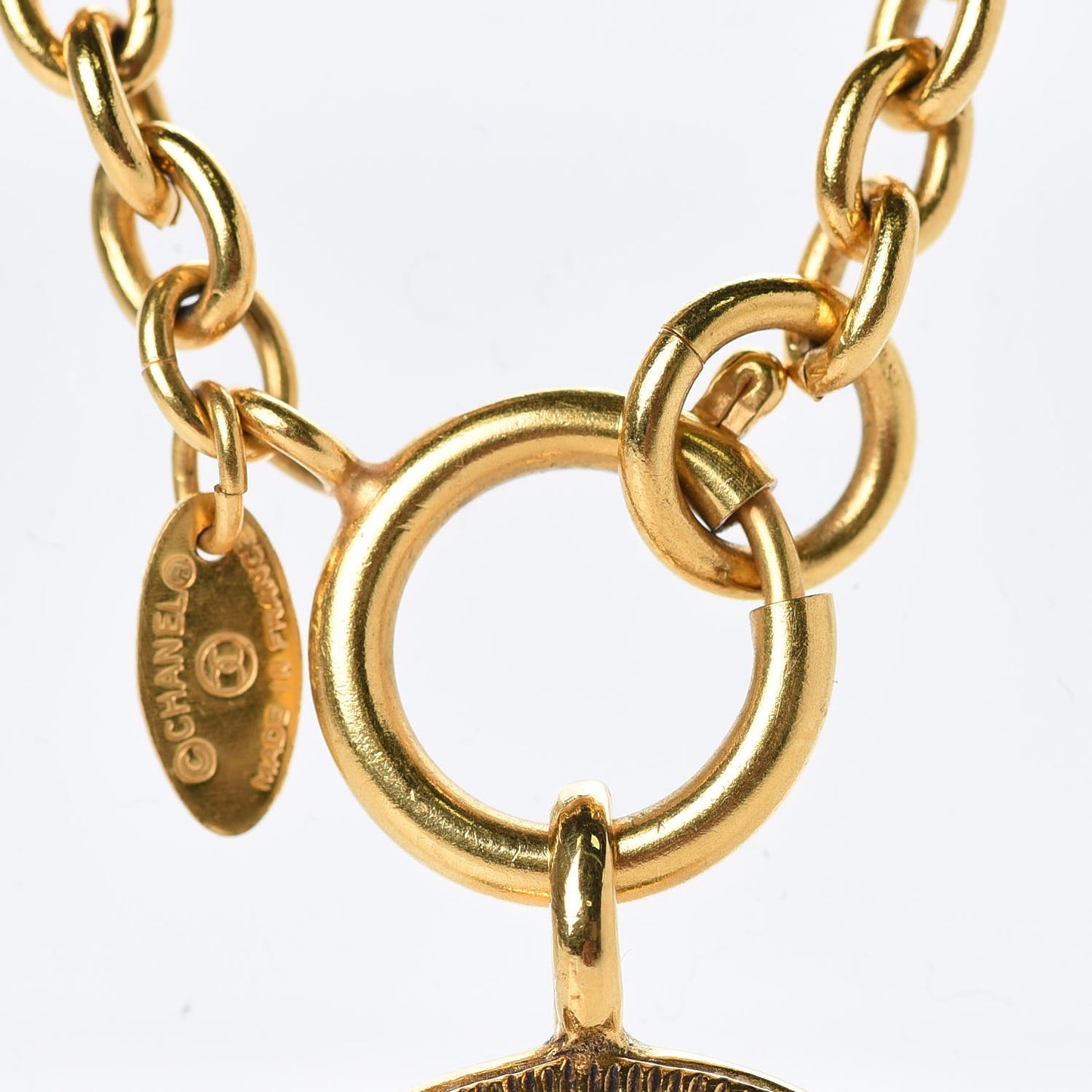 Sunburst Cutout CC Necklace Gold