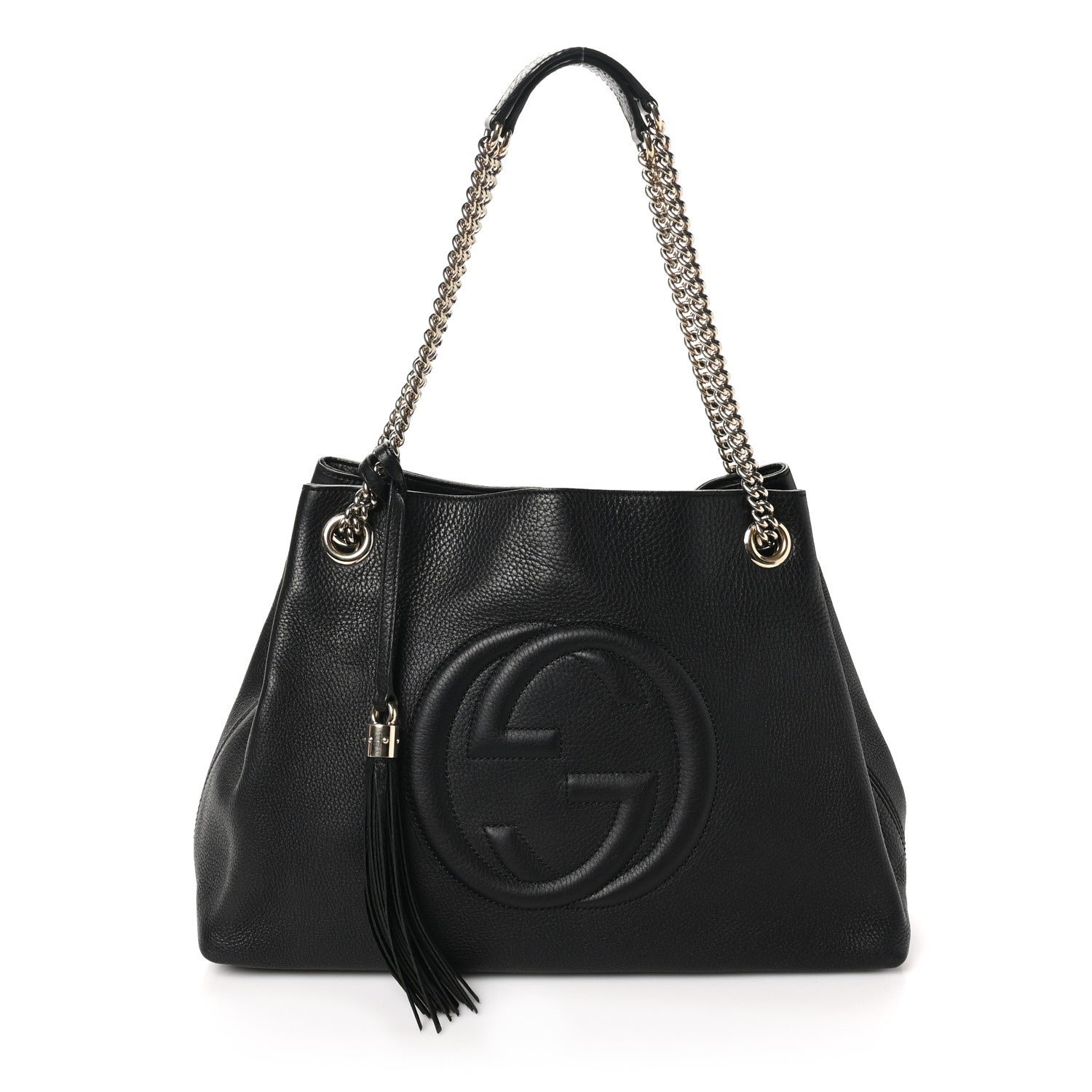 Gucci Pebbled Calfskin Medium Soho Chain Shoulder Bag Black 1 of 10