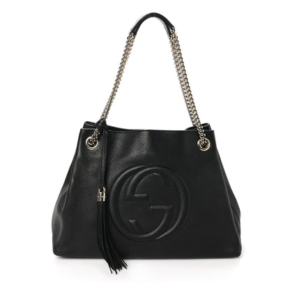 Gucci Pebbled Calfskin Medium Soho Chain Shoulder Bag Black 1 of 10