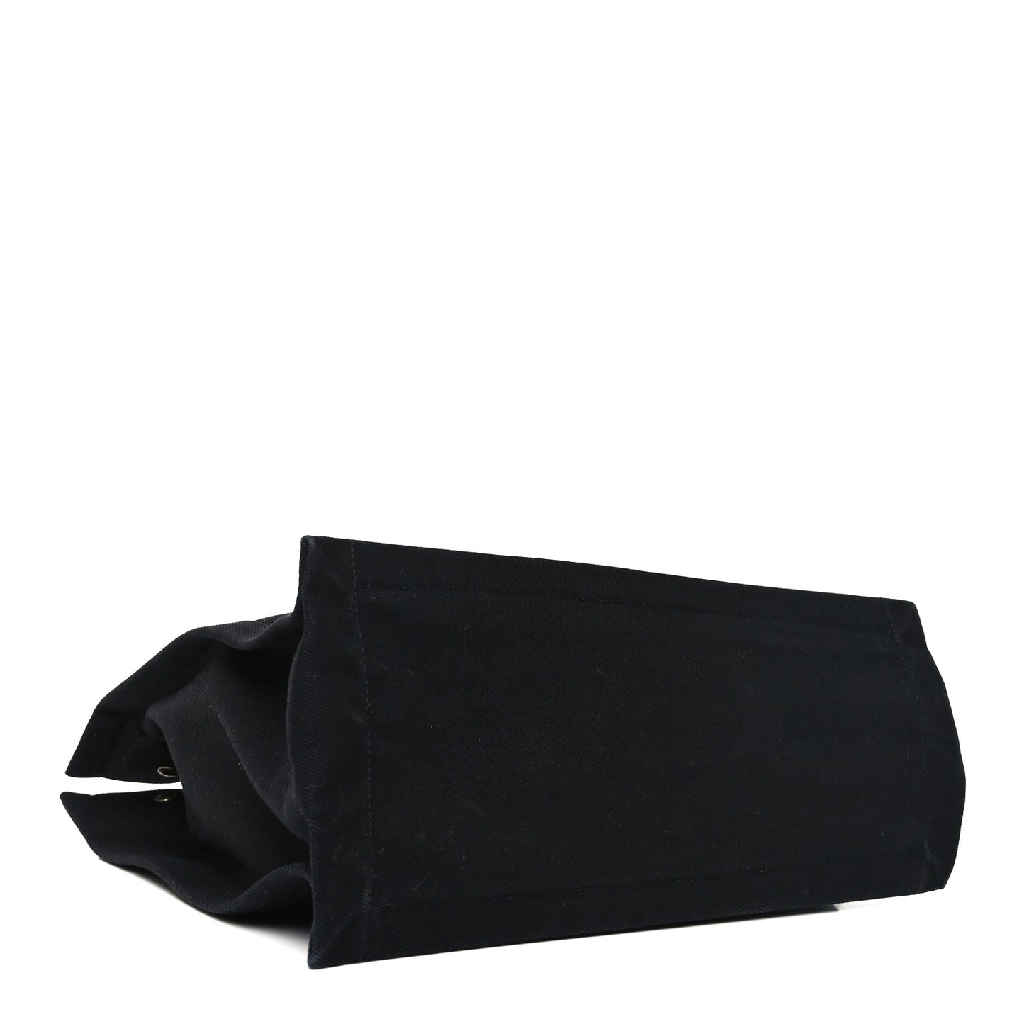 Linen Calfskin Rive Gauche North South Tote Black