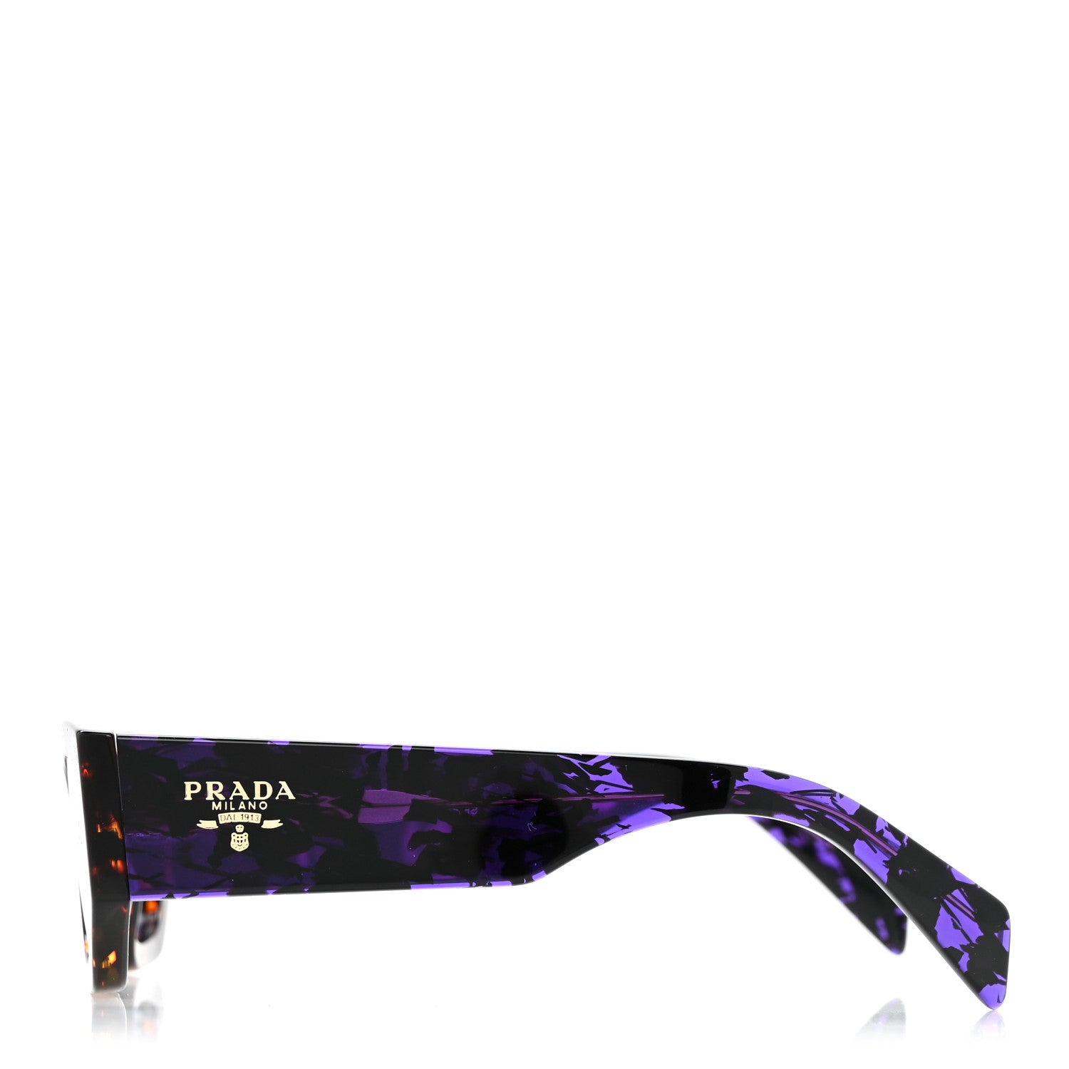Prada Acetate Pillow Sunglasses SPR A01 Purple Havana Brown 3 of 8