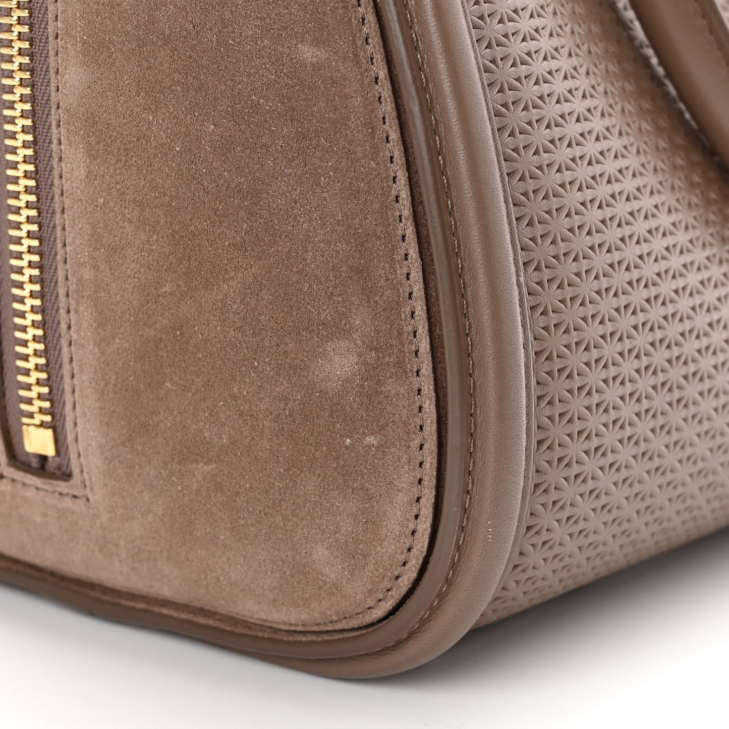 Calfskin Embossed Suede Large Heroine Tan