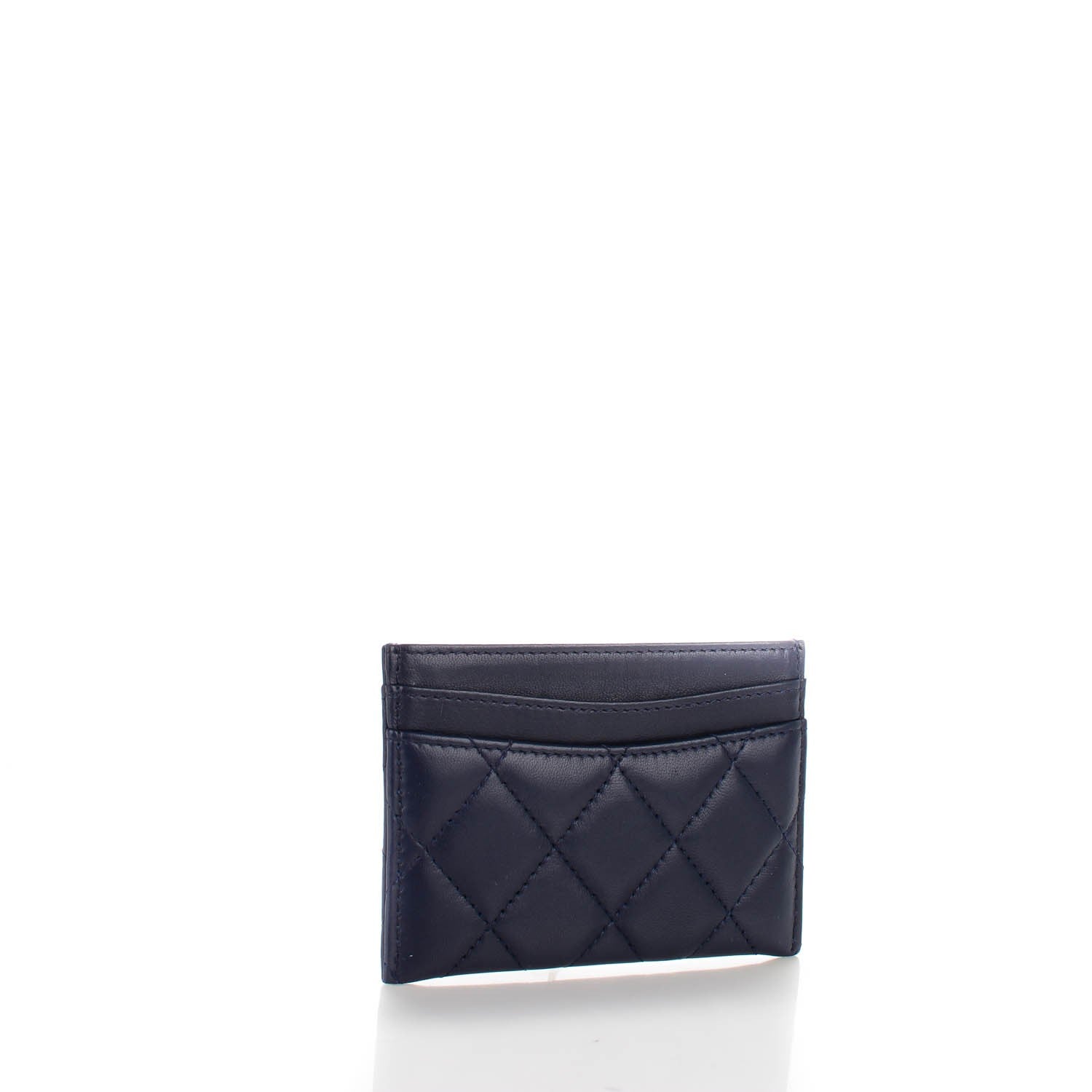 Chanel Lambskin Quilted Card Holder Navy Blue 3 of 8