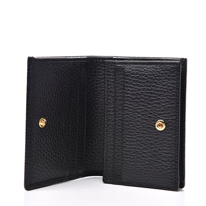 Gucci Pebbled Calfskin GG Marmont Card Case Black 4 of 7