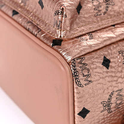 MCM Metallic Visetos Mini Side Stud Stark Backpack Champagne Gold 8 of 22