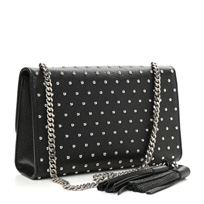 Gucci Calfskin Studded Medium Miss Bamboo Shoulder Bag Black 3 of 11